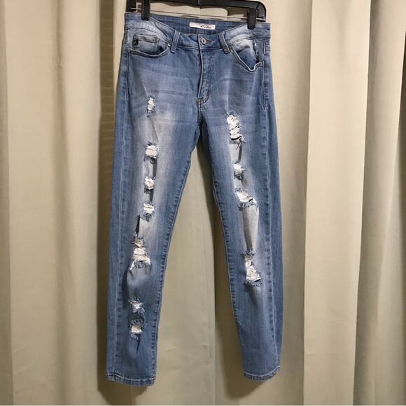 KanCan Women’s Distressed High Rise Skinny Jeans - Picture 1 of 4